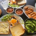 American Style Breakfast | Simple Dinner | Sunny Side, Butter Toastie, Baked Bean, Sausage Cocktails, Cucumber, Edamamé | 30-minutes | Cook With Me